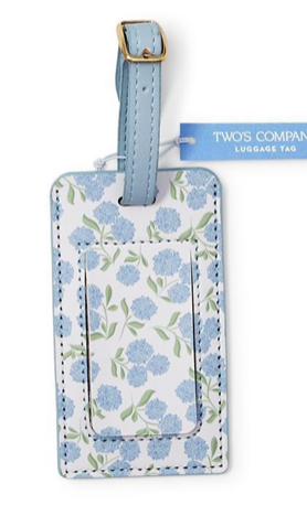 Two's Company Hydrangea Print Luggage Tag