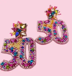 Camel Threads Beaded Birthday Year Earrings