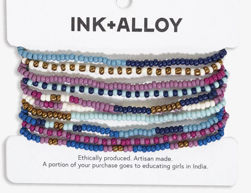 Ink+Alloy Sage 10 Strand Beaded Stretch Bracelet