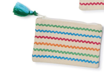 Two's Company Colorful Ric Rac Pouch