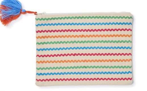 Two's Company Colorful Ric Rac Pouch
