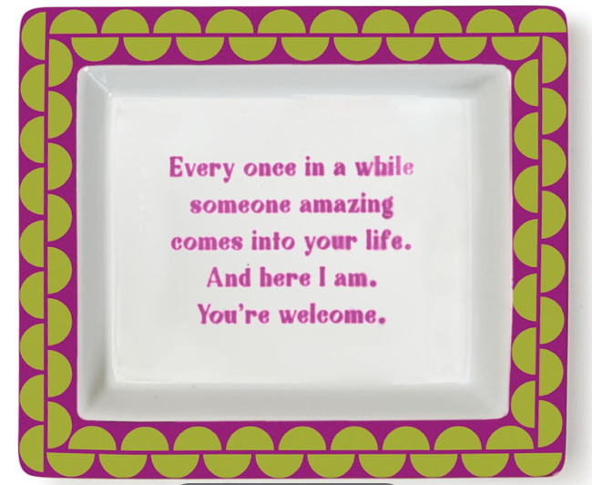 Two's Company Sassy Sayings Desk Tray