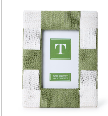 Two's Company Woven Checkered Photo Frame