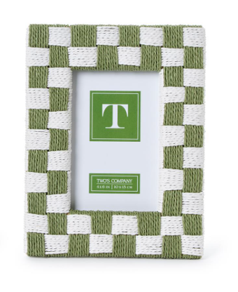 Two's Company Woven Checkered Photo Frame