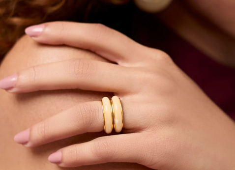 Julie Vos Carnaby Duet Gold & Acrylic Ring