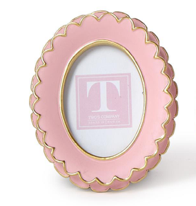 Two's Company Pink Scalloped Mini Frame