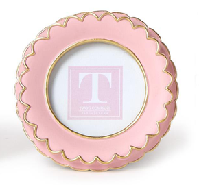 Two's Company Pink Scalloped Mini Frame