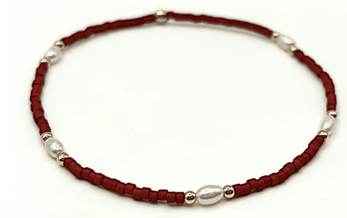 Erin Gray Game Day Bracelet w Rice Pearls