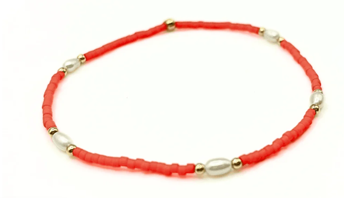 Erin Gray Game Day Bracelet w Rice Pearls