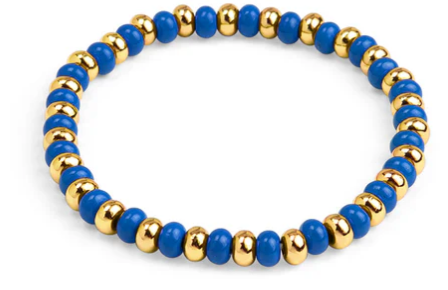 ZENZII Enamel & Gold Beaded Stretch Bracelet