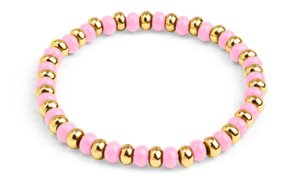 ZENZII Enamel & Gold Beaded Stretch Bracelet