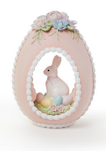 Two's Company Easter Sugar Egg w Bunny