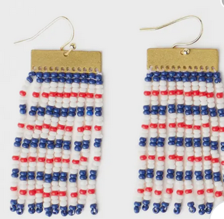 Ink+Alloy Scout Hanger Beaded Fringe Earrings