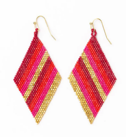 Ink+Alloy Frida Diagonal Stripe Beadded Earrings
