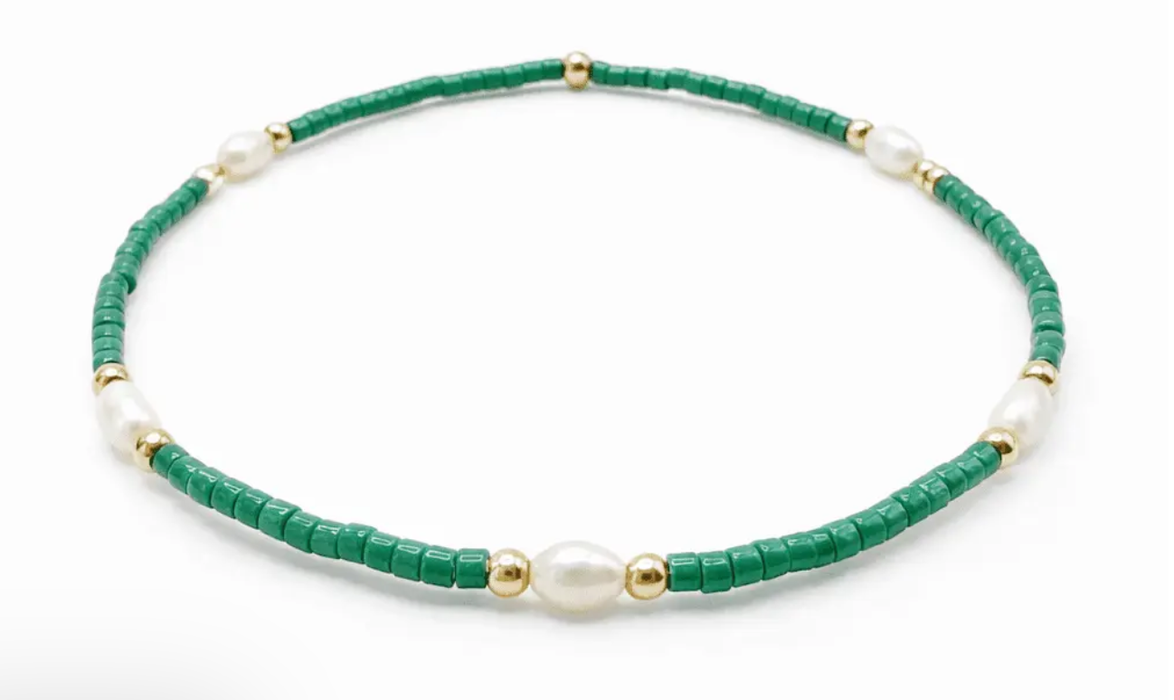 Erin Gray Game Day Bracelet w Rice Pearls