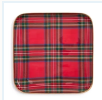 Two's Company Tartan Metal Trays