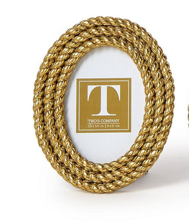 Two's Company Gold Rope Mini Frame