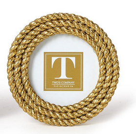 Two's Company Gold Rope Mini Frame