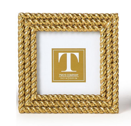 Two's Company Gold Rope Mini Frame