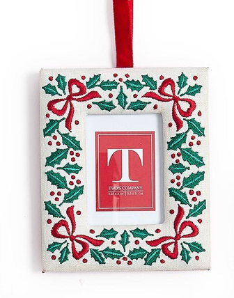 Two's Company Holiday Photo Frame Ornament
