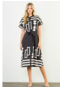 THML SS Print Button Up Midi