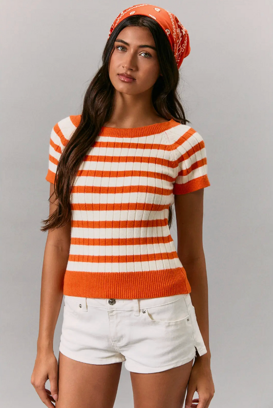 Le Lis SS Striped Sweater Top