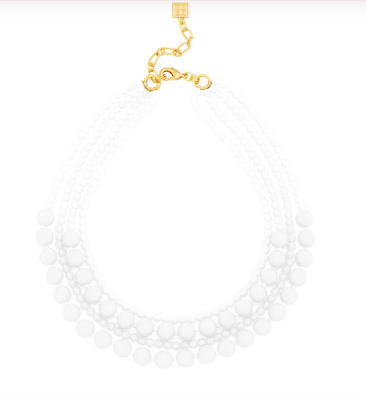 ZENZII Layered Resin Beaded Collar Necklace