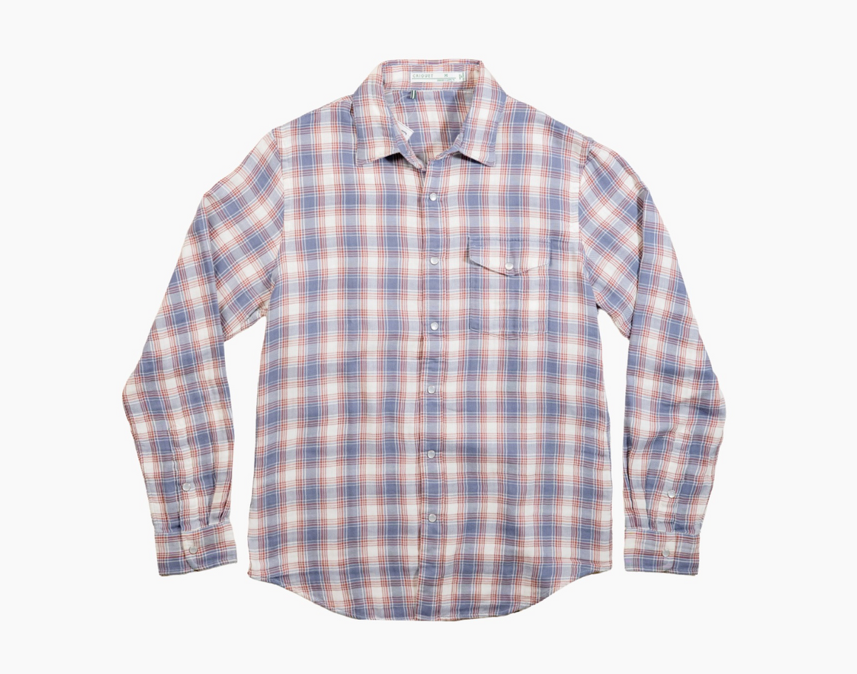 Criquet Double Cloth Flannel Pearl Snap
