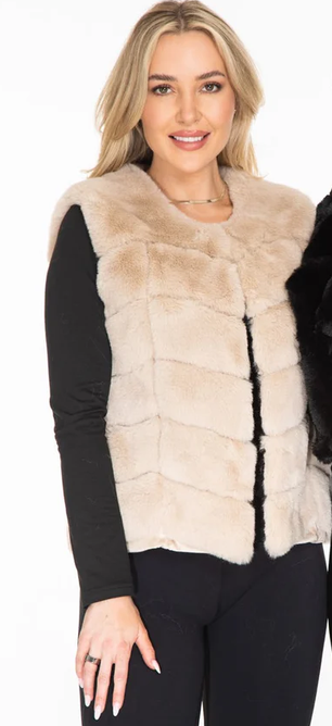 Kelli Kouri Round Neck Fur Vest
