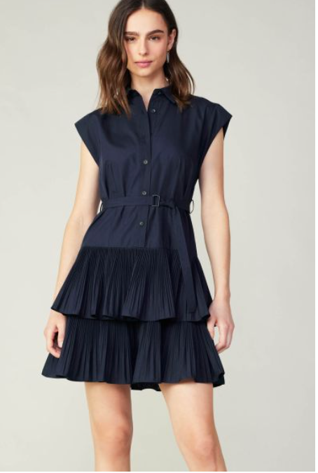 Current Air Button Down Tiered Mini Dress