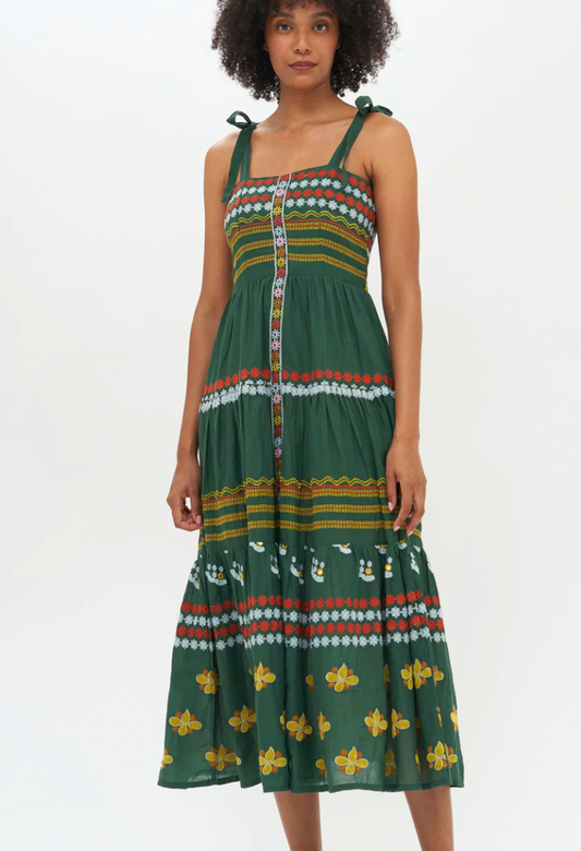 Oliphant Tie Strap Button Maxi