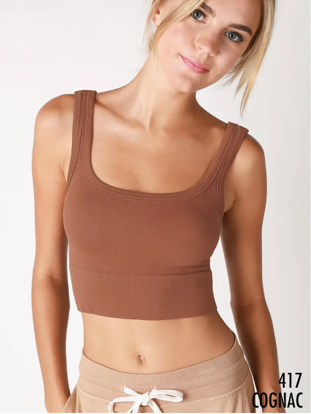 Nikibiki Chevron Ribbed Crop Top