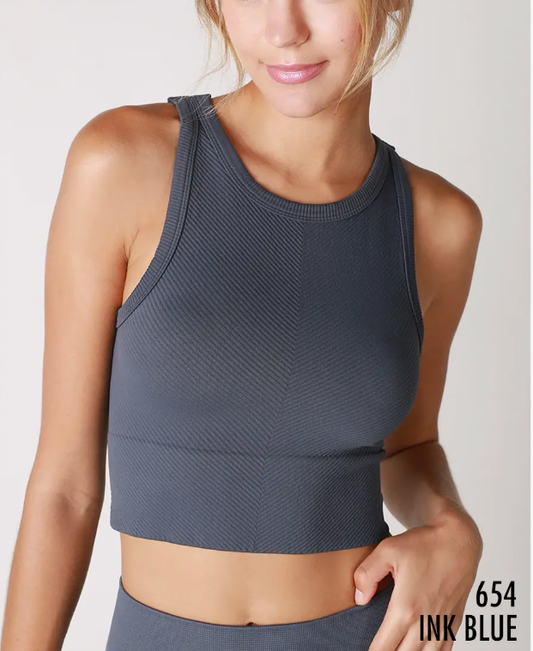 Nikibiki Chevron Highneck Crop Top
