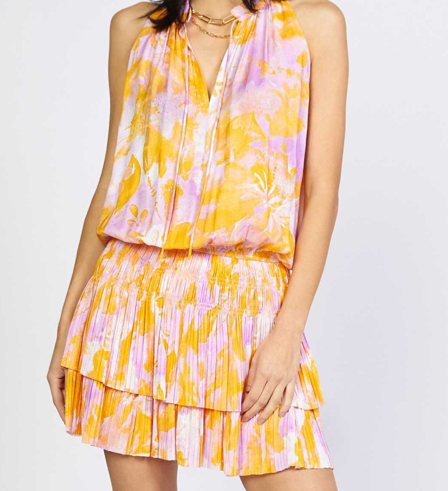 Current Air Sleeveless Pleated Dress