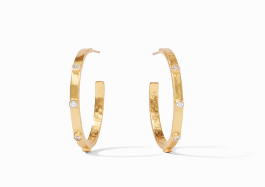 Julie Vos Crescent Stone Hoop