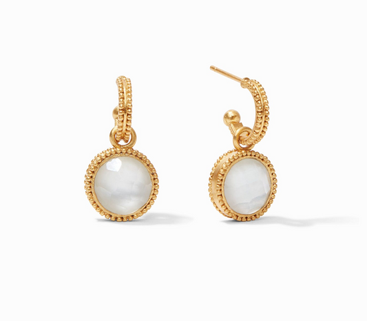 Julie Vos Fleur-de-Lis Hoop & Charm Earring