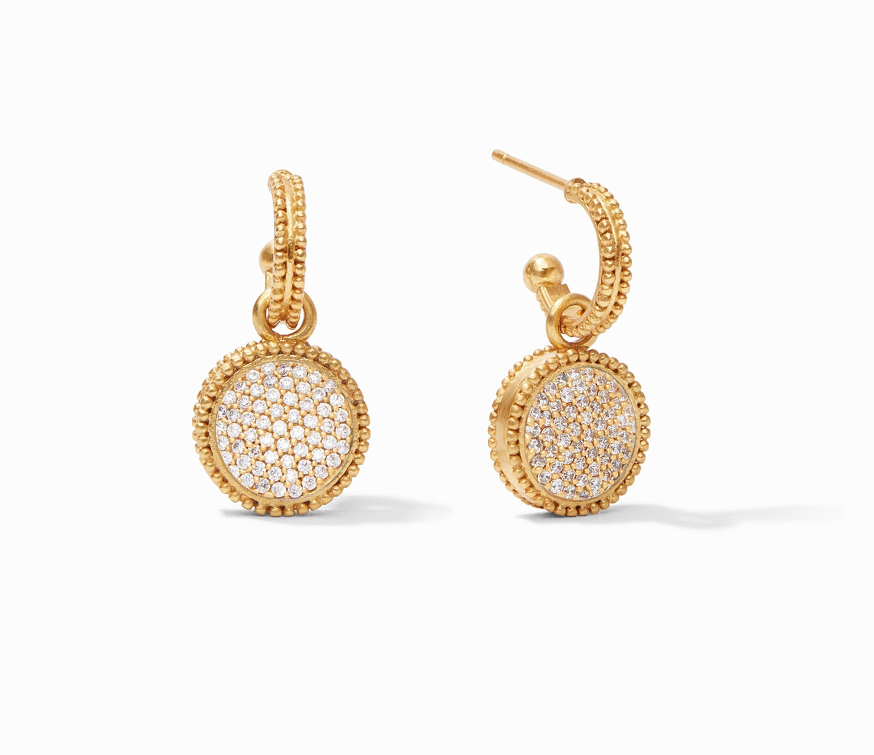 Julie Vos Fleur-de-Lis Hoop & Charm Earring