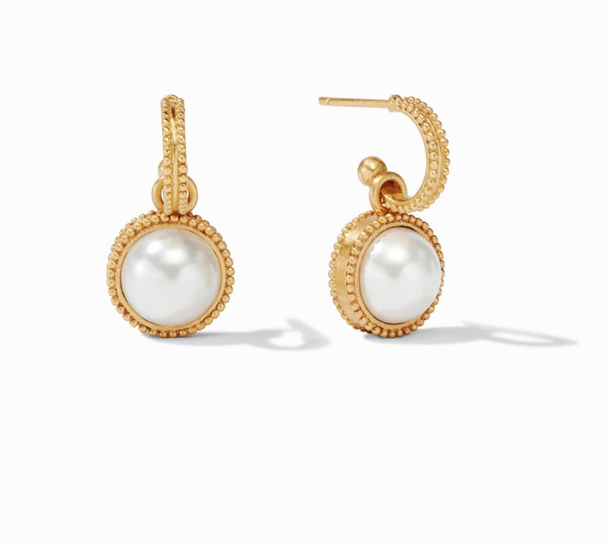 Julie Vos Fleur-de-Lis Hoop & Charm Earring