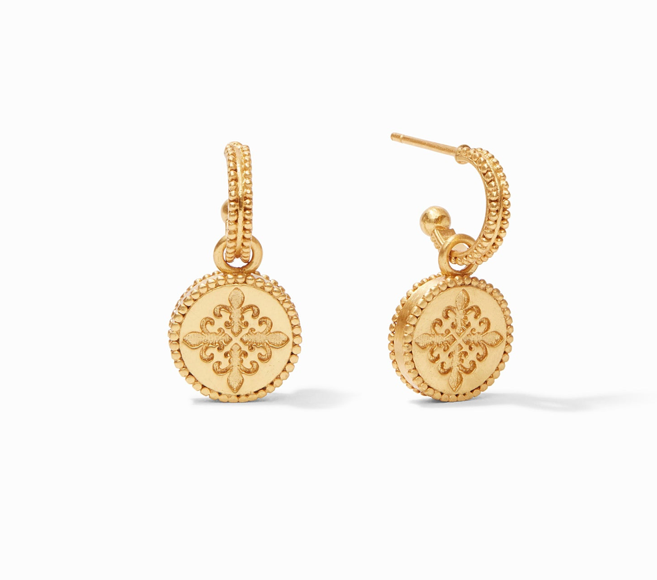 Julie Vos Fleur-de-Lis Hoop & Charm Earring