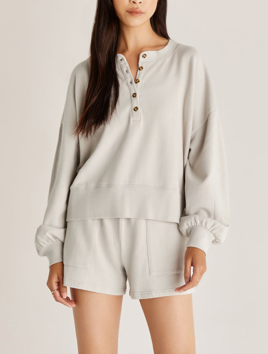 Z Supply Hana Henley Sweatshirt