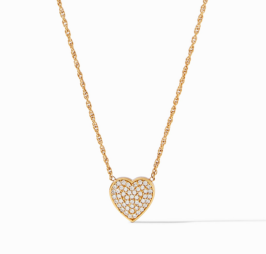 Julie Vos Heart Pave Delicate Necklace
