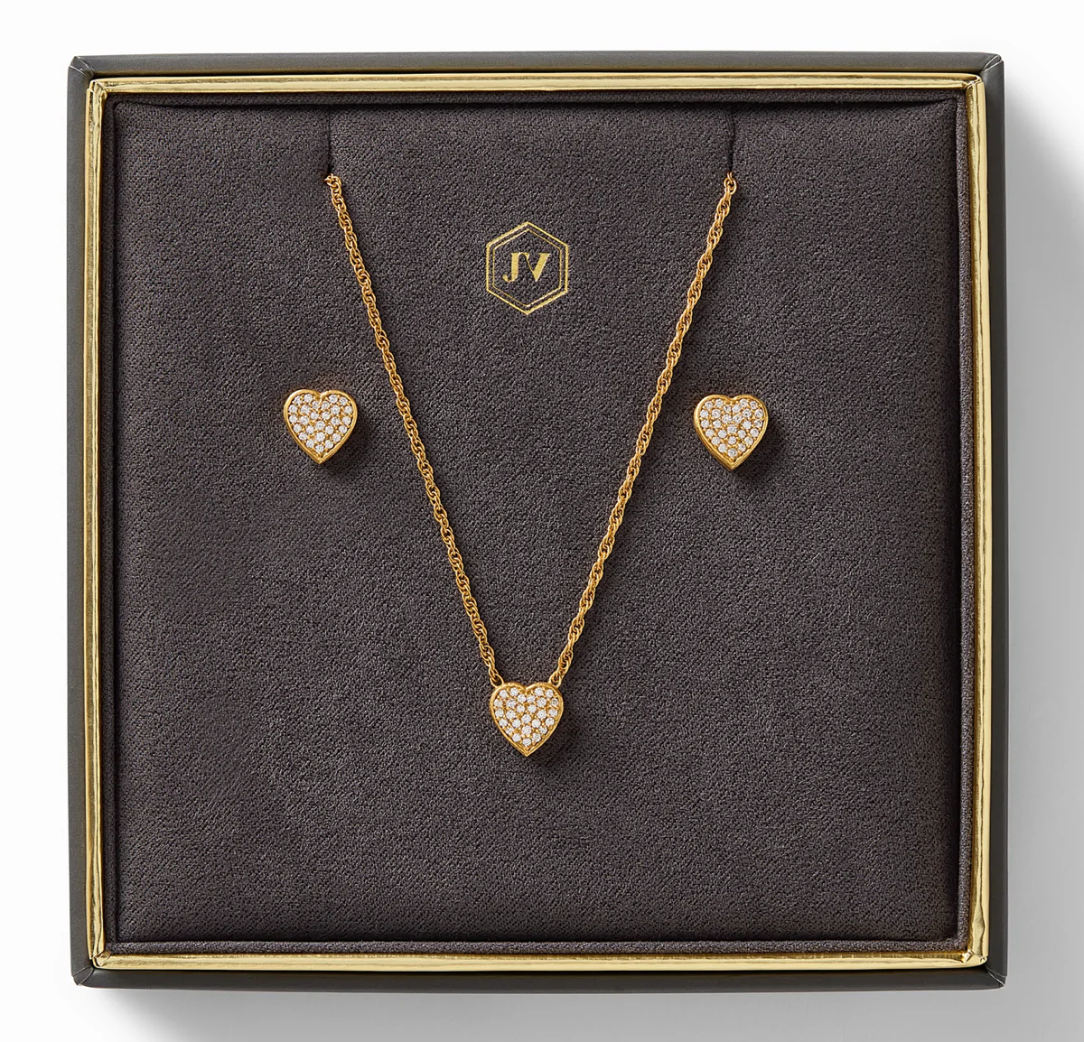 Julie Vos Heart Pave Demi Delicate Gift Set