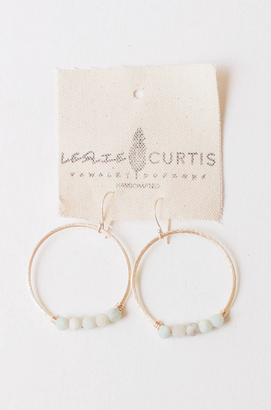 Leslie Curtis Jodi Amazonite Beaded Hoop Earrings
