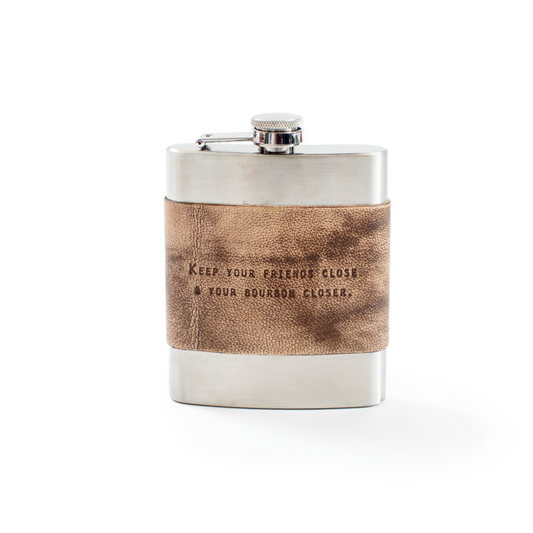Sugarboo & Co. Leather Quote Flask