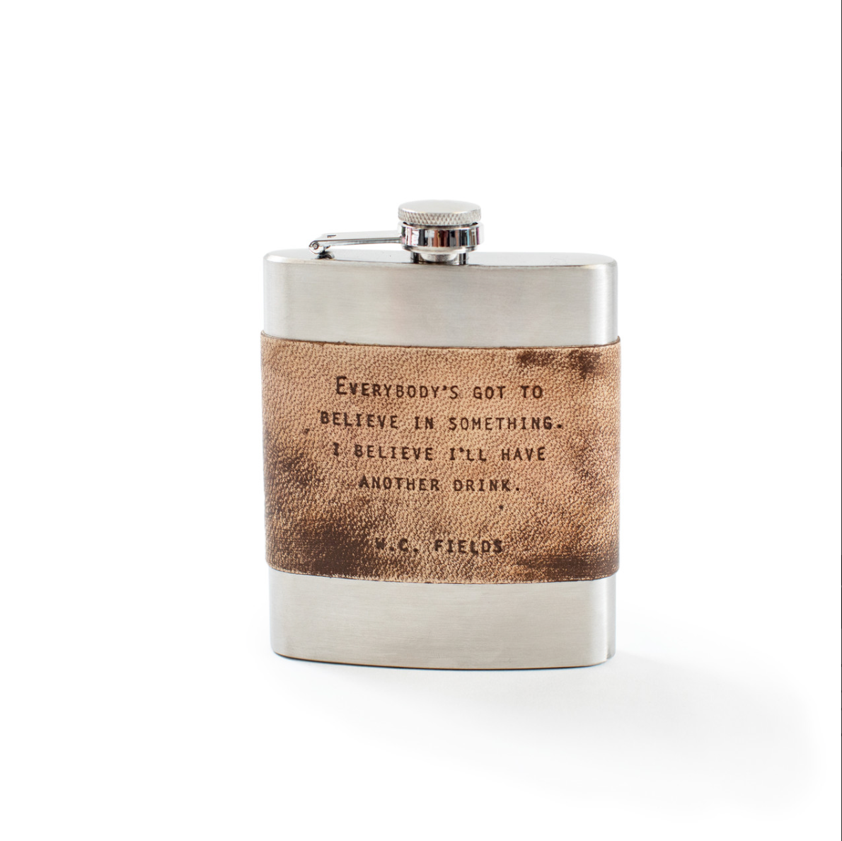 Sugarboo & Co. Leather Quote Flask