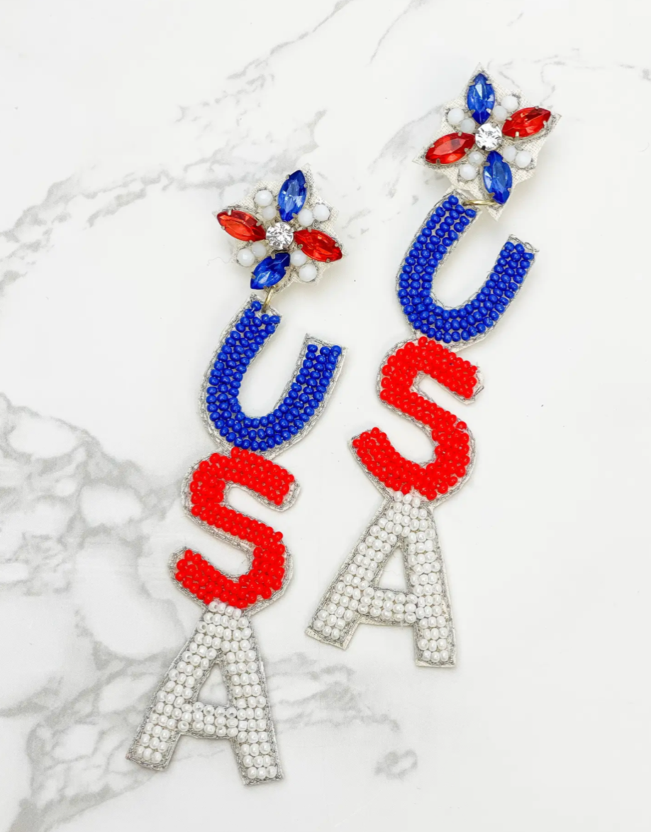 Prep Obsessed Patriotic Earrings