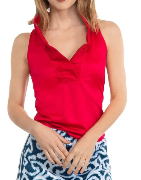 Gretchen Scott Sleeveless Ruffneck Top